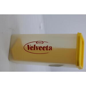 Vintage Kraft Velveeta Plastic Storage Container with Yellow Lid